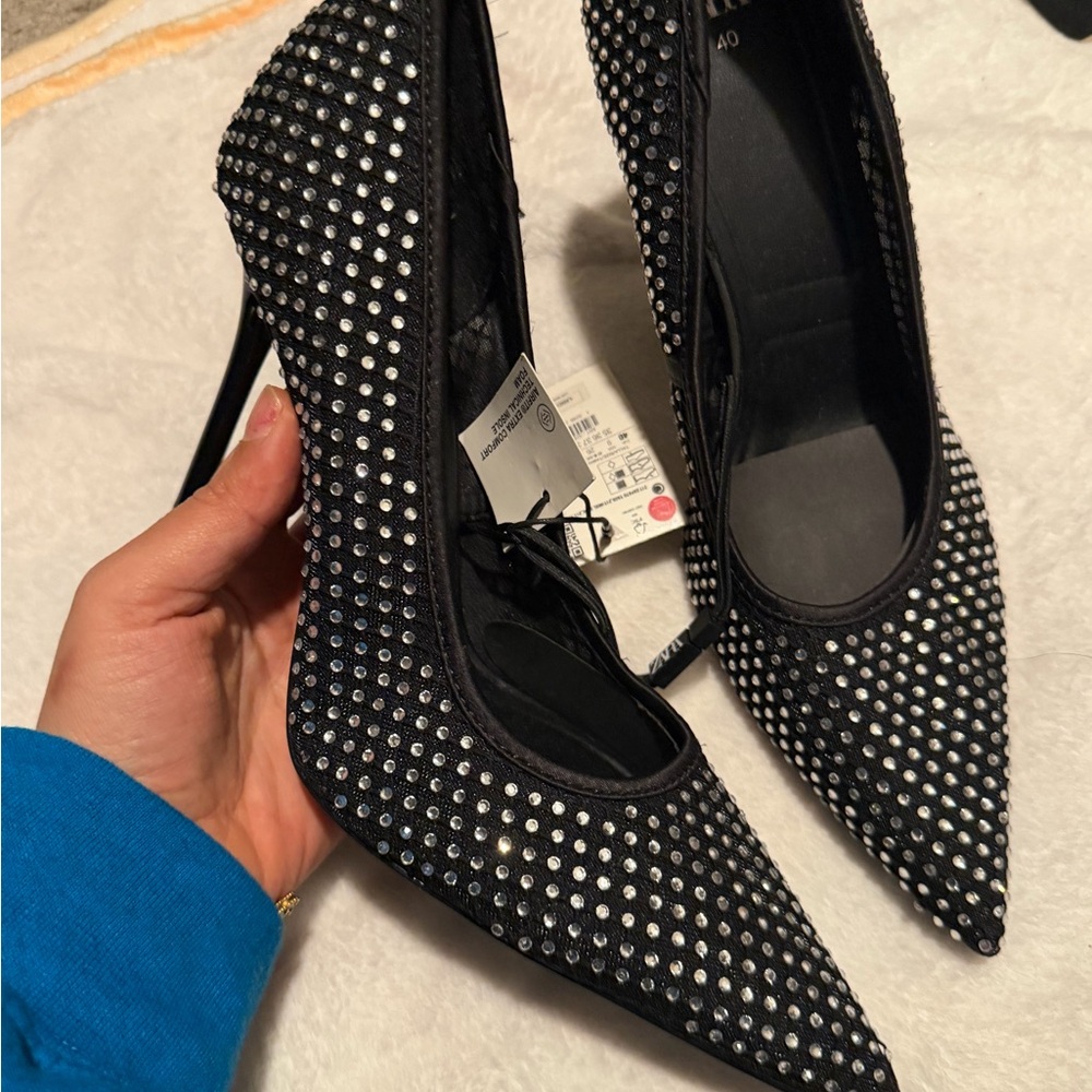 Elegant Black Studded Women's Heels